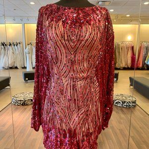Short sequin gold one shoulder dress!